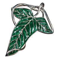 Lord of the Rings Replica 1/1 Elven Leaf Brooch & Chain (Sterling Silver) - thumbnail