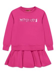 Missoni Kids robe courte superposée à logo brodé - Rose