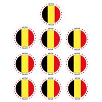 Vlag van Belgie stickers - 10x - rond - D14,8 cm - Belgische vlag - Landen thema