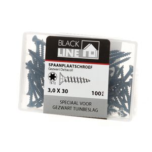 Spaanpl.schr.zwart pk tx10 3.0X30(100)