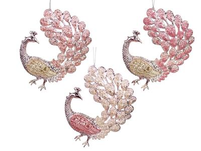 Orn.plc pauw l8cm roze - Kurt s adler