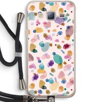 Terrazzo Memphis Pink: Samsung Galaxy J3 (2016) Transparant Hoesje met koord