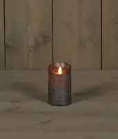 Anna&apos;s Collection LED kaars flame effect rustiek 7.5x12.5cm antraciet 1 stuks