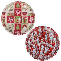 Kerst borden - 2x st - 26 cm - metaal - kerst thema - kerstservies kerst bordjes - thumbnail