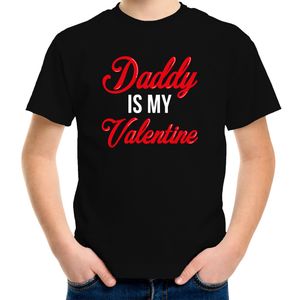 Daddy is my Valentine / Papa is mijn Valentijn cadeau t-shirt zwart voor kinderen