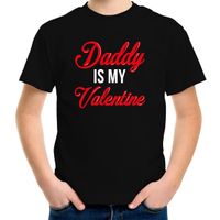 Daddy is my Valentine / Papa is mijn Valentijn cadeau t-shirt zwart voor kinderen - thumbnail