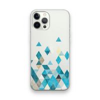 Gekleurde driehoekjes blauw: iPhone 12 Pro Transparant Hoesje
