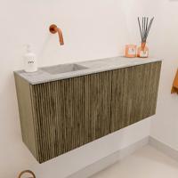 Toiletmeubel Mondiaz Joya Dlux | 90 cm | Meubelkleur Dusk | Faye wastafel Glace Wasbak Links | Zonder kraangat(en)