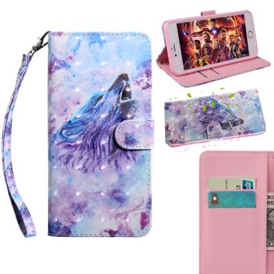 3D-schilderij patroon gekleurde tekening horizontale Flip TPU + PU lederen draagtas met houder & kaartsleuven & portemonnee voor Motorola E5 (Roaring