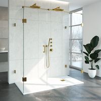 Douchecabine Compleet Just Creating Profielloos XL 90x180 cm Goud Sanitop