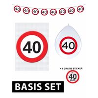 40 jaar stopbord versiering basis set - thumbnail