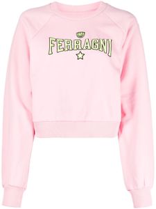 Chiara Ferragni sweat en coton à logo brodé - Rose