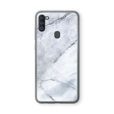 Witte marmer: Samsung Galaxy A11 Transparant Hoesje
