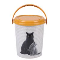 Huisdieren katten voedsel/voercontainer - voorraad box - kunststof - 11 liter - afsluitbare deksel