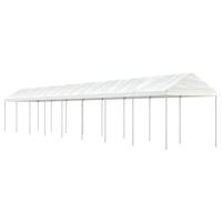 Prieel met dak 17,84x2,28x2,69 m polyetheen wit