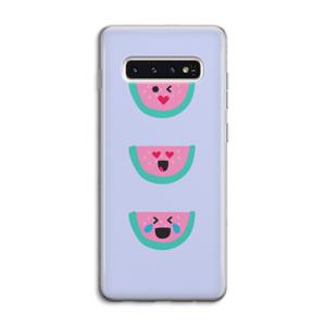 Smiley watermeloen: Samsung Galaxy S10 4G Transparant Hoesje