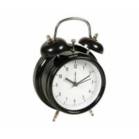 Tafelklok en wekker Model Bells - Old School look - zwart - Dia 12 cm - metaal