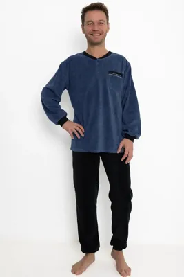 Outfitter Fleece heren pyjama - Warme winter mannen pyjama