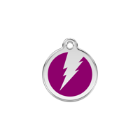 Flash Purple roestvrijstalen hondenpenning small/klein dia. 2 cm - Reddingo