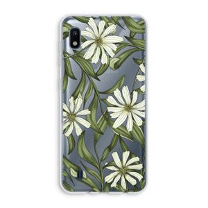 Wit bloemenpatroon: Samsung Galaxy A10 Transparant Hoesje
