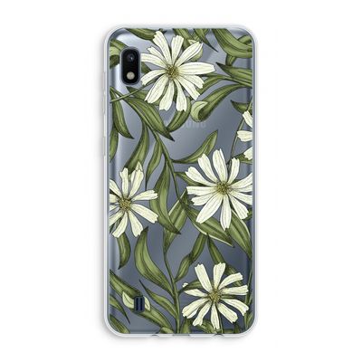 Wit bloemenpatroon: Samsung Galaxy A10 Transparant Hoesje
