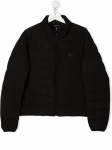 Emporio Armani Kids doudoune zippée à patch logo - Noir