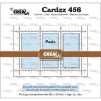 Crealies • rechthoekig postzegelvel paula met 3 rechthoeken
