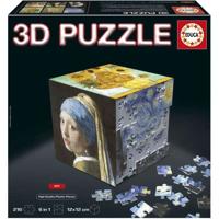 3D Puzzel - EDUCA - Cube Art - 216 Stukken - 6 Puzzels van 36 Stukken - Leuke Uitdaging 8 Jaar + (20123)