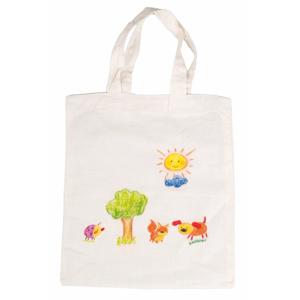 Inkleurbaar tasje blanco DIY - 38 x 42 cm - fairtrade katoen