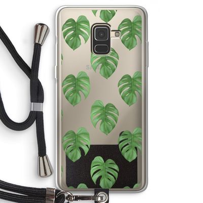 Monstera leaves: Samsung Galaxy A8 (2018) Transparant Hoesje met koord