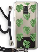 Monstera leaves: Samsung Galaxy A8 (2018) Transparant Hoesje met koord
