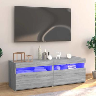 Tv-meubel met LED-verlichting 120x35x40 cm grijs sonoma eiken