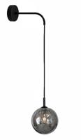 Ben Benares wandlamp met rookglas 15x15x15 cm mat zwart