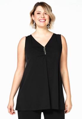 Yoek Singlet beading | Zwart | Maat 58/60