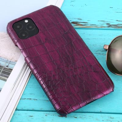 Voor iPhone 11 Pro schokbestendige krokodil textuur beschermhoes (paars)