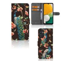 Samsung Galaxy A14 5G | Telefoonhoesje | Met pasjeshouder | Pauw met Bloemen