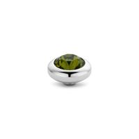 Melano Vivid Basic CZ Steentje Olive | Zilver