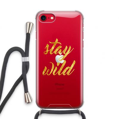 Stay wild: iPhone SE 2020 Transparant Hoesje met koord