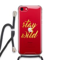 Stay wild: iPhone SE 2020 Transparant Hoesje met koord