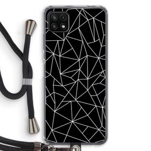Geometrische lijnen wit: Samsung Galaxy A22 5G Transparant Hoesje met koord