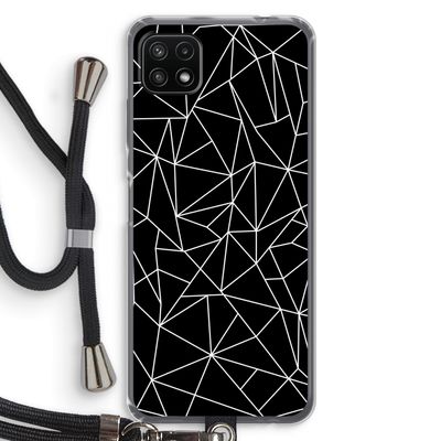 Geometrische lijnen wit: Samsung Galaxy A22 5G Transparant Hoesje met koord