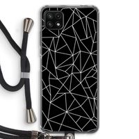 Geometrische lijnen wit: Samsung Galaxy A22 5G Transparant Hoesje met koord