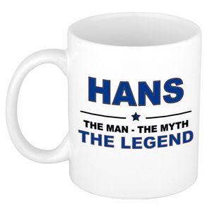 Hans The man, The myth the legend cadeau koffie mok / thee beker 300 ml