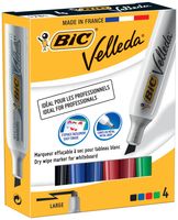 BIC Velleda 1781 markeerstift 4 stuk(s) Beitelvormige punt Zwart, Blauw, Groen, Rood - thumbnail