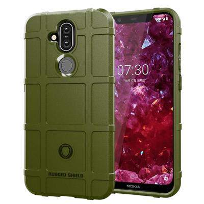 Schokbestendige Protector Cover volledige siliconen beschermhoes voor Nokia 7.1 Plus / X7(Army Green)
