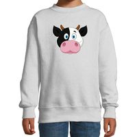 Cartoon koe trui grijs voor jongens en meisjes - Cartoon dieren sweater kinderen - thumbnail