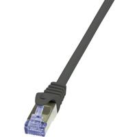 LogiLink CQ3053S RJ45 Netwerkkabel, patchkabel CAT 6A S/FTP 2.00 m Zwart Vlambestendig, Snagless 1 stuk(s)