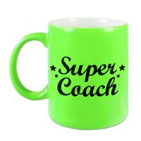 Super coach mok / beker neon groen 330 ml - thumbnail