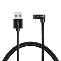 LogiLink USB-kabel USB 2.0 USB-C stekker, USB-A stekker 3.00 m Zwart CU0195 - thumbnail