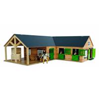 Kids Globe Globe Globe Paardenhoekstal met 3 Boxen en Berging 1:24